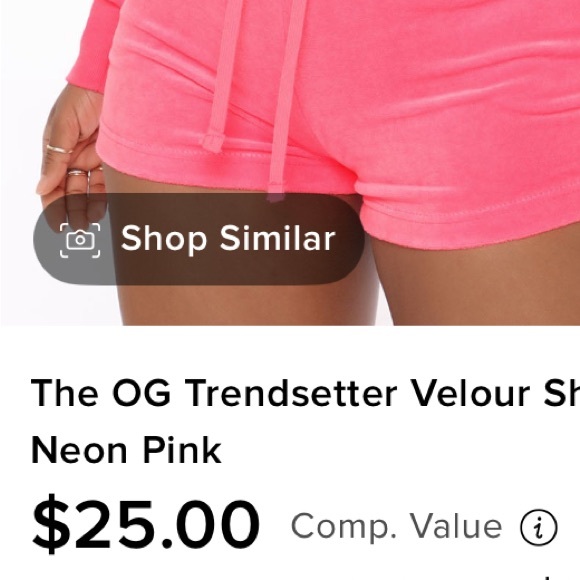 NEW Fashion Nova Trendsetter Neon Pink Velour Shorts - SMALL - 2000’s Y2K - Picture 3 of 8